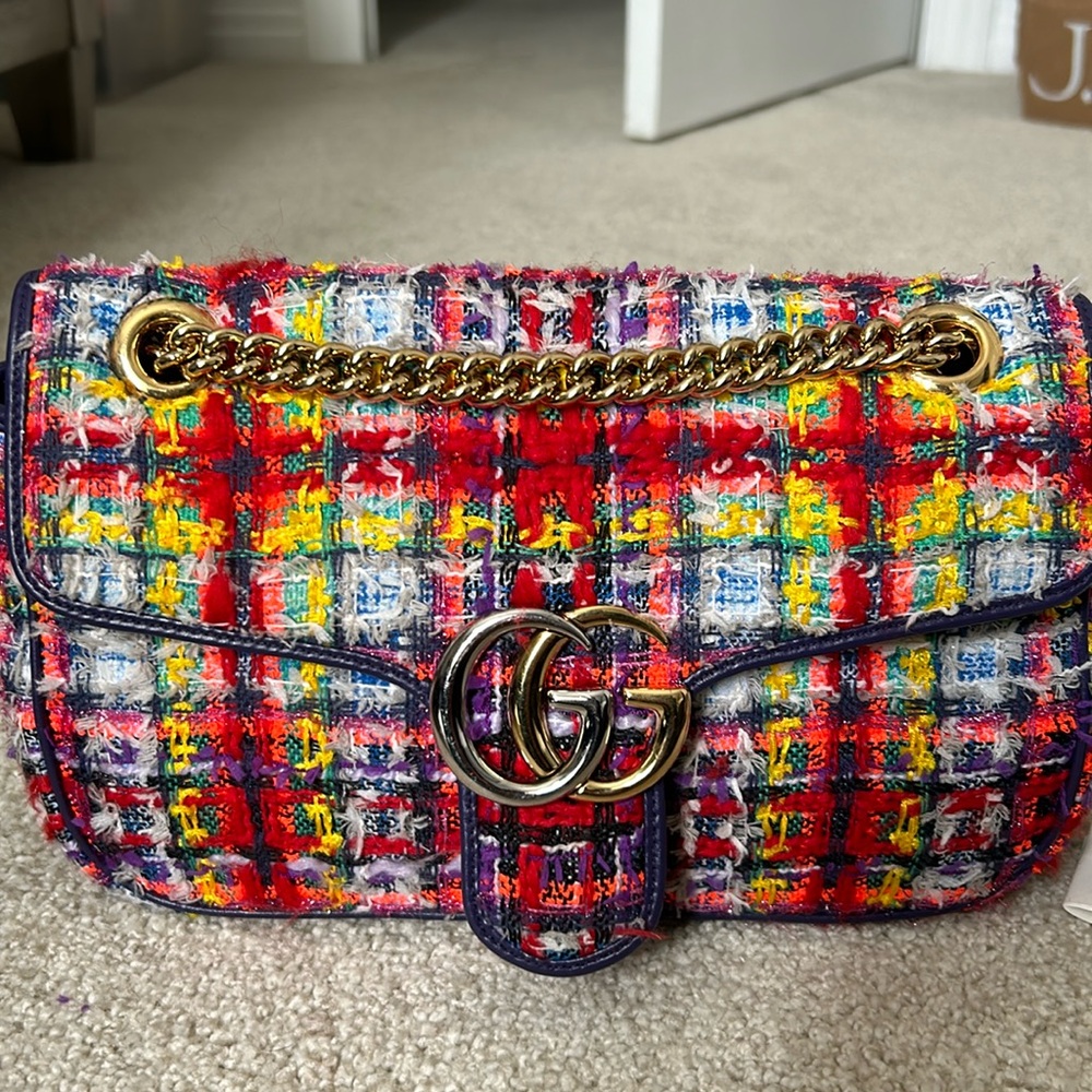 Gucci GG Marmont red/violet lily multicolor crossbody - Picture 7 of 17